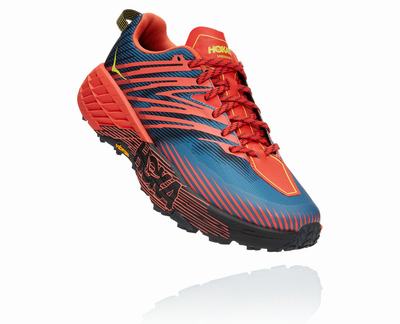 Hoka One One Speedgoat 4 Férfi Túracipő - Piros/Kék [H0751-780]